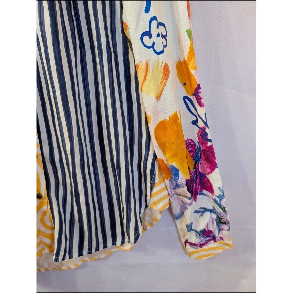 Maeve Anthropologie Mixed Print Button Down Women Sz S Multi Excellent Patchwork - Picture 6 of 14
